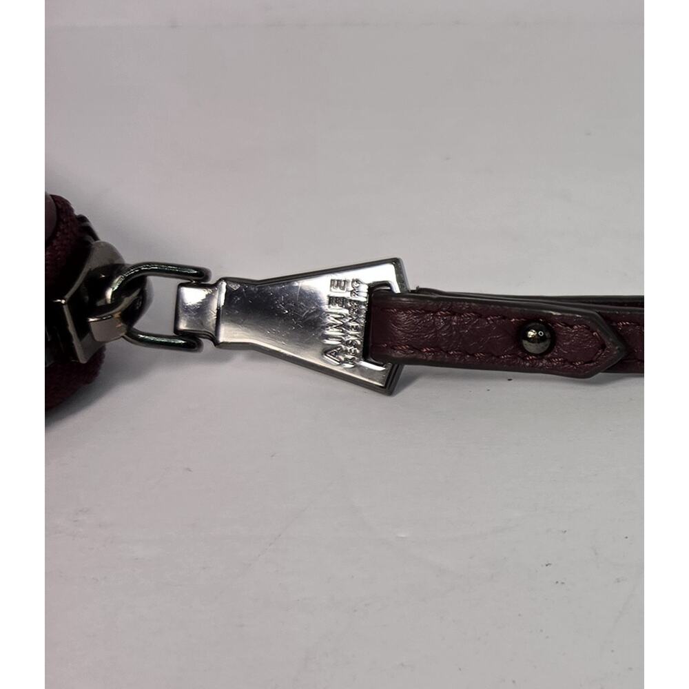 Aimee Kestenberg Leather Burgundy Pebble Zipper Wallet Card Holder Wrist Around - Picture 8 of 8